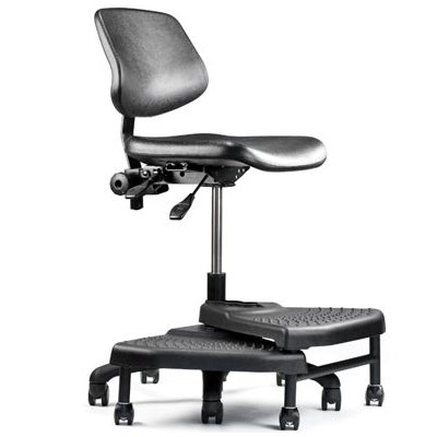 Neutral Posture Graphite NCU551 Urethane Task, Stool, Lab, Industrial, Healthcare, Cleanroom Chair with L5 Cylinder and R18 Nextep