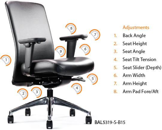 Neutral Posture Balance BAL5350 Executive Conference Seating and Task Stool BAL5300