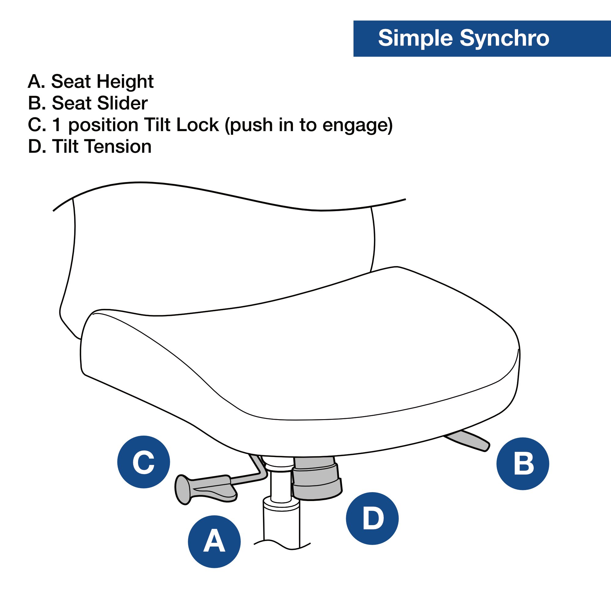 Office Master TY608 (OM Seating) Simple Synchro-Tilt Truly. Ergonomic Chair