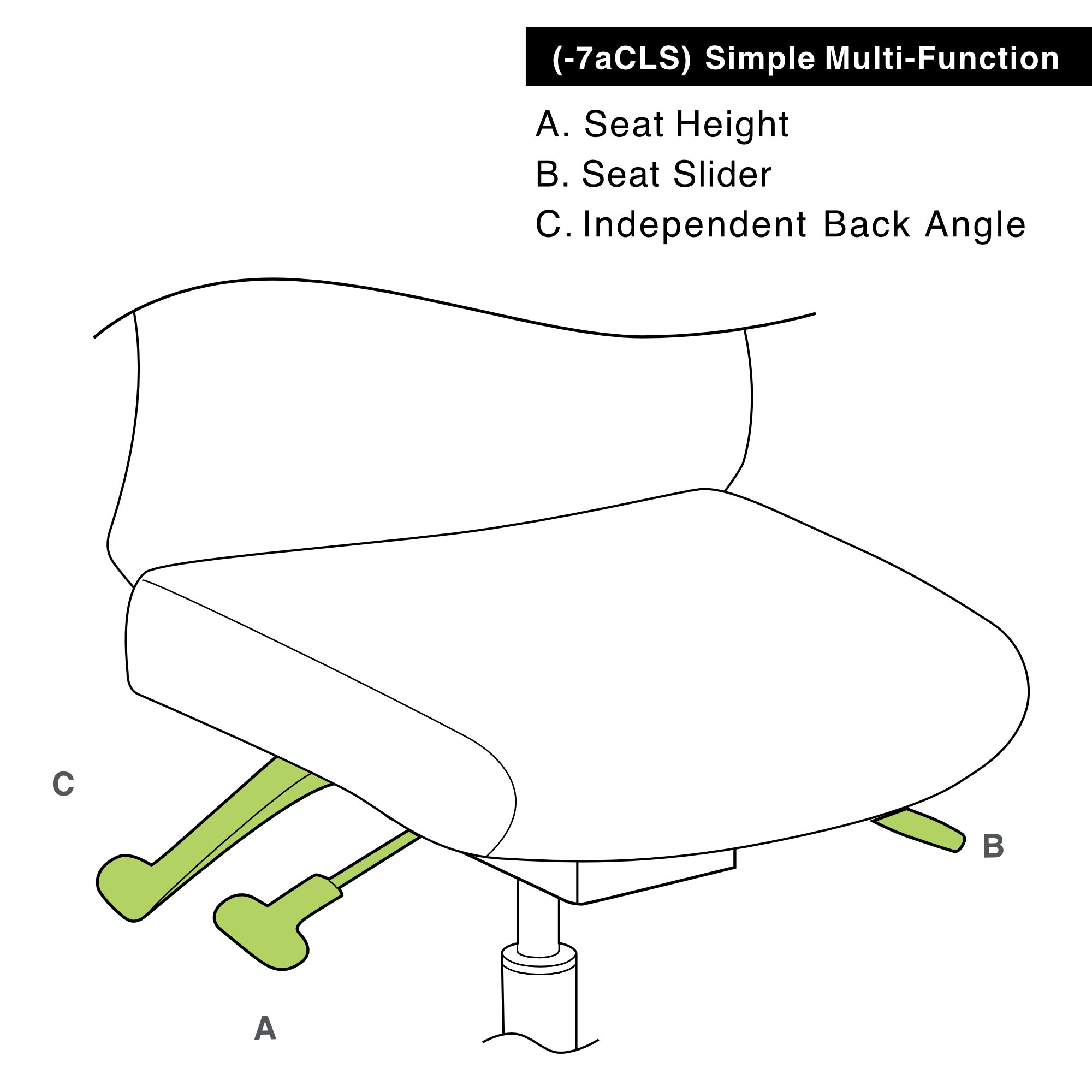 Office Master AF415 (OM Seating) Cushioned Back Stool, 20" Adjustable Foot Ring
