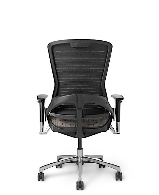 Back View - ED-OM5-EX Chair with Black Frame