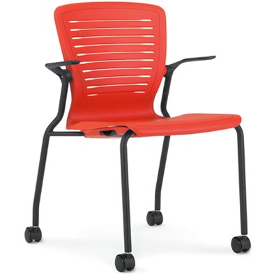 Side chair with casters