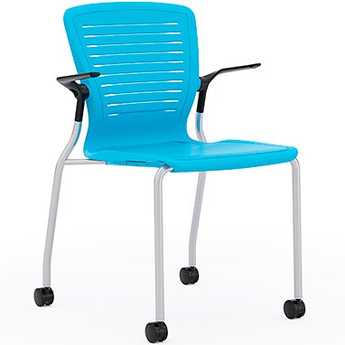 Side chair with casters