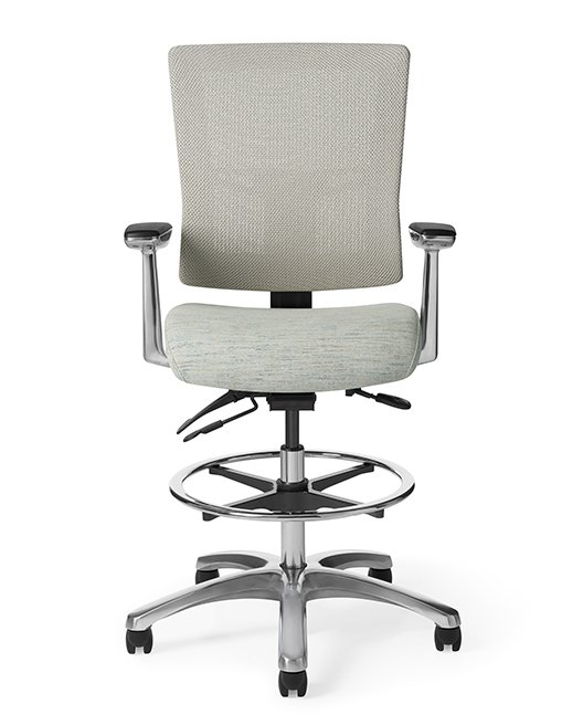 Front view of Office Master AF515 Affirm Simple Mid-Back Adj Foot Ring Stool