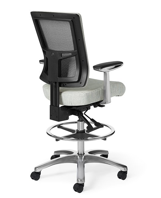 Back view of Office Master AF515 Affirm Simple Mid-Back Adj Foot Ring Stool