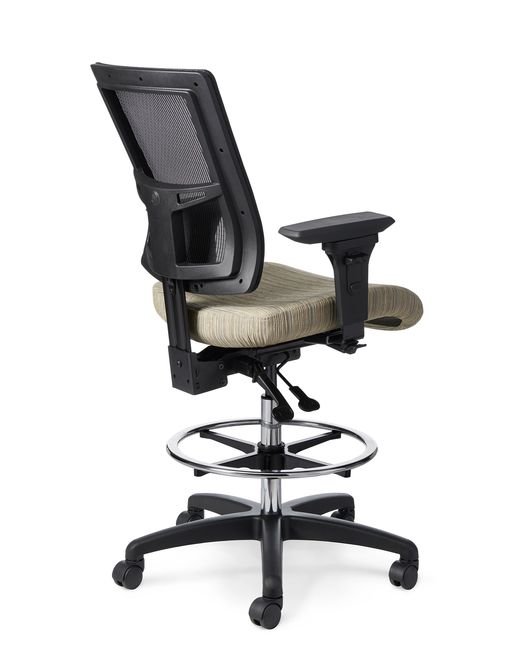 Back View - Office Master Affirm AF515 Ergonomic Stool with Footring