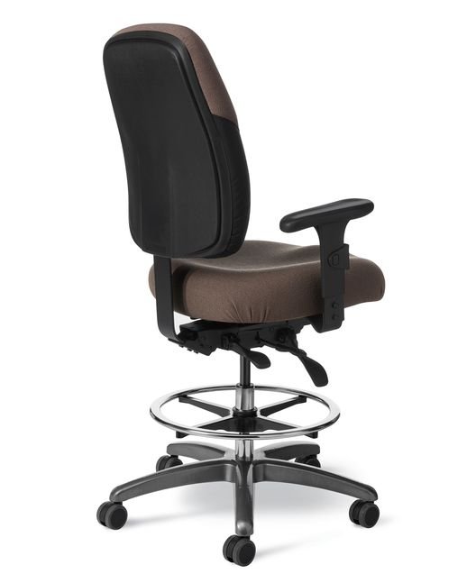 Back View - Office Master IU77PD Heavy Duty Ergonomic Stool