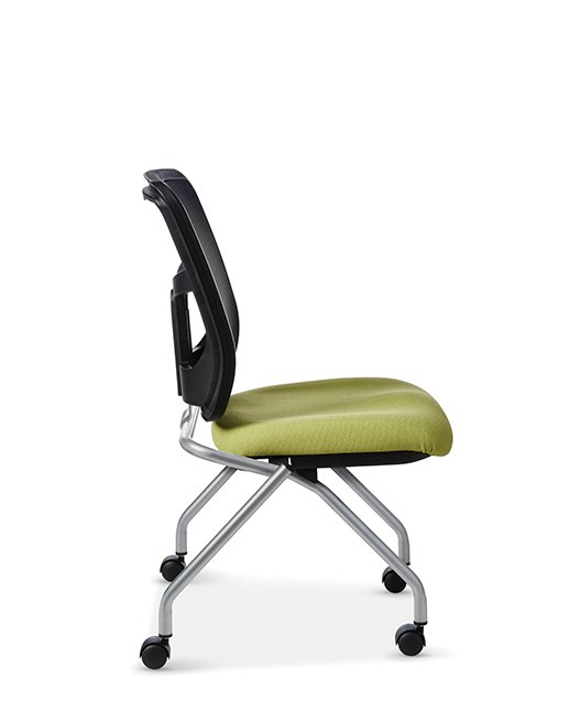 Sise View of OM YS71N YES Series Chair with Silver Powdercoated Frame