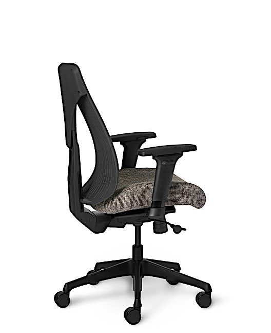 Side View - Truly. TY608 Office Master Chair in Modern Black PolyBack
