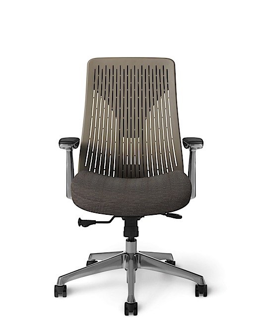 Front View - Truly. TY608 Office Master Chair in Warm Slate PolyBack