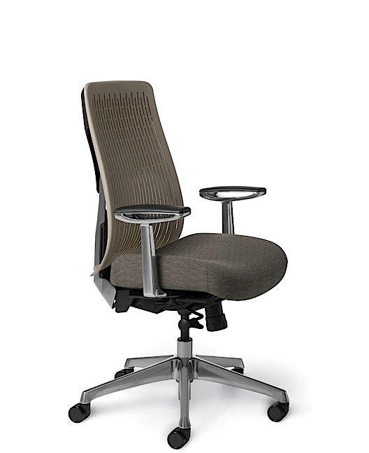 Side View - Truly. TY608 Office Master Chair in Warm Slate PolyBack
