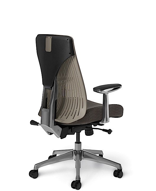 Side View - Truly. TY608 Office Master Chair in Warm Slate PolyBack