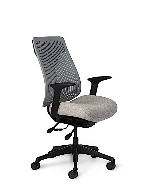 Side view - Truly. TY678 Office Master Chair in Palladium Grey PolyBack