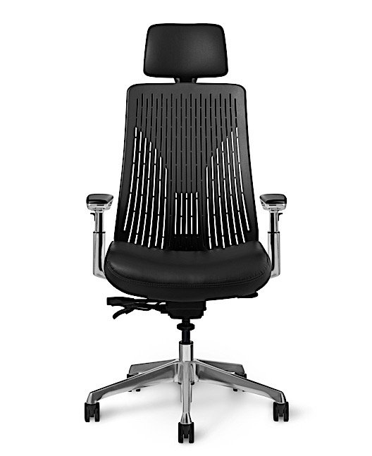 Front view - Truly. TY688 Office Master Chair in Modern Black PolyBack and 3-way Headrest