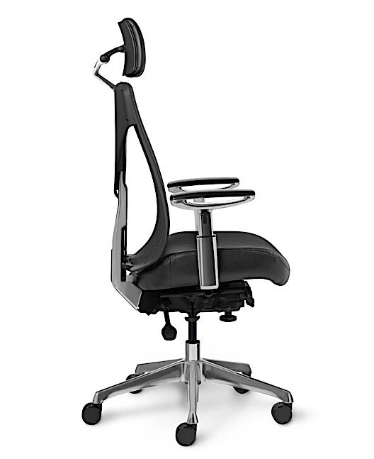 Side view - Truly. TY688 Office Master Chair in Modern Black PolyBack and 3-way Headrest