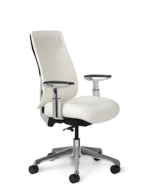 Side view - Truly. TY668 Office Master Chair in Arctic White PolyBack