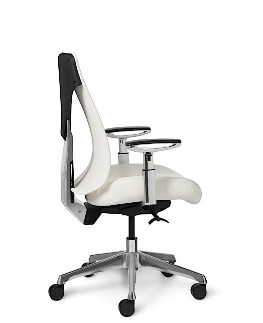 Side view - Truly. TY668 Office Master Chair in Arctic White PolyBack