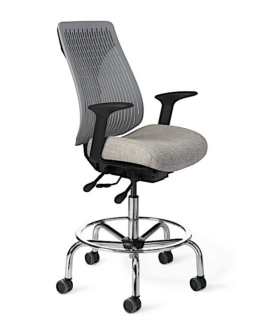 Side view - Truly. TY673 Office Master Chair in Palladium Grey PolyBack