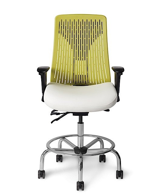 Front view - Truly. TY673 Office Master Chair in Lemon Grass PolyBack