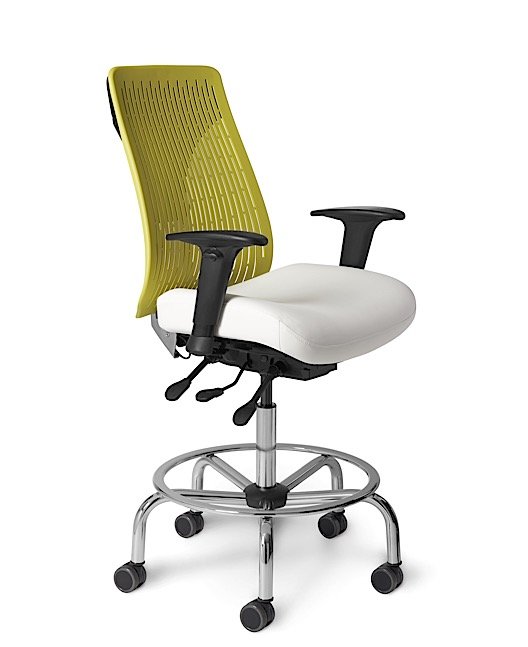 Side view - Truly. TY673 Office Master Chair in Lemon Grass PolyBack