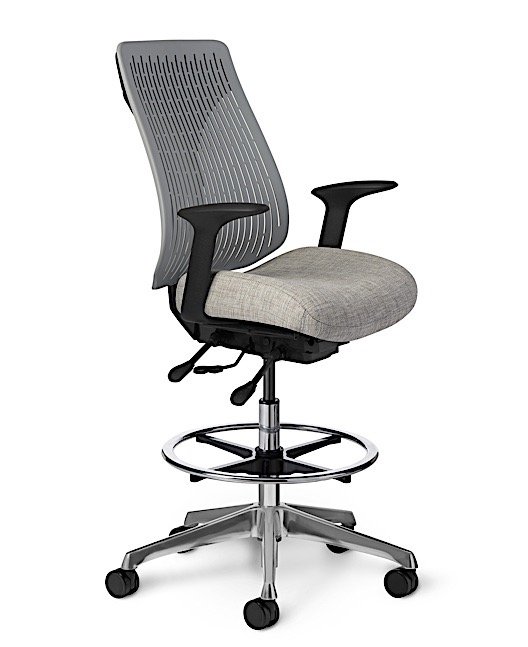 Side view - Truly. TY675 Office Master Chair in Palladium Grey PolyBack