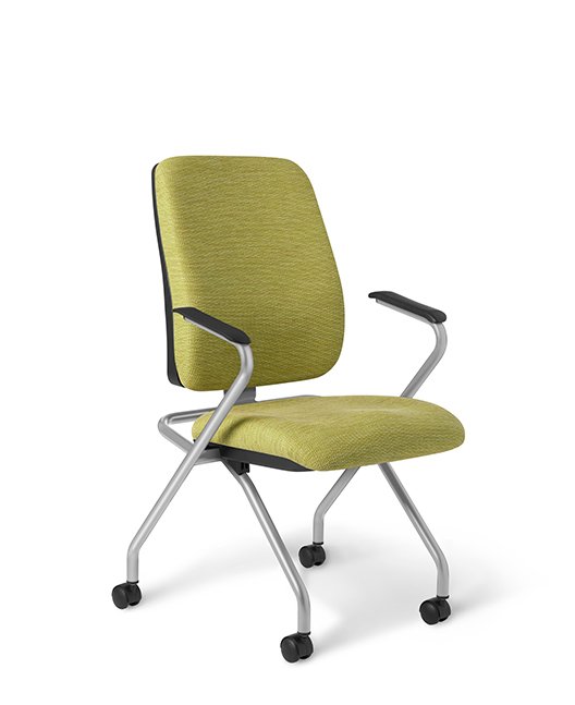 Side view of Office Master AF470N Affirm Cushioned Back Nesting Chair