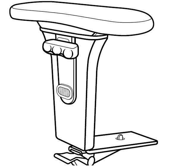 Office Master KR100-XM (OM Seating) (formerly KR-240-XM) Low Height & Width Adjustable Group 1 Specialty T Arms