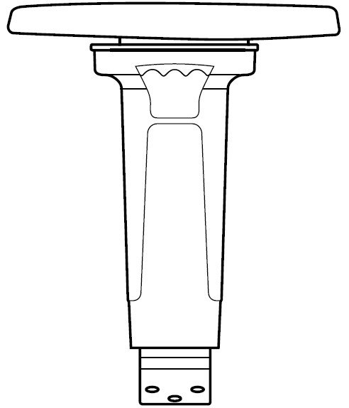 Office Master JR-77-65 (OM Seating) Tall Arm 9.5"-13.5" Height Range, Fixed Width T-Arms with RP65 Armpads