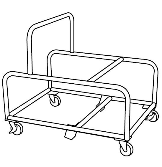 Office Master STDLY3N (OM Seating) Lockable Casters Steel Frame Storage Dolly