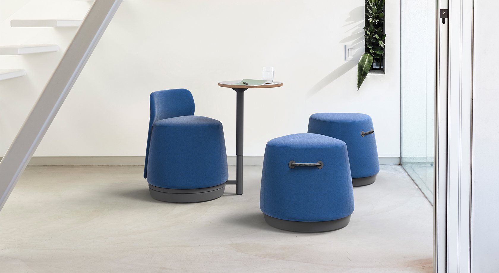 Office Master PLT-BT (OM Seating) Pouf with Backrest and Tablet Plot Twist