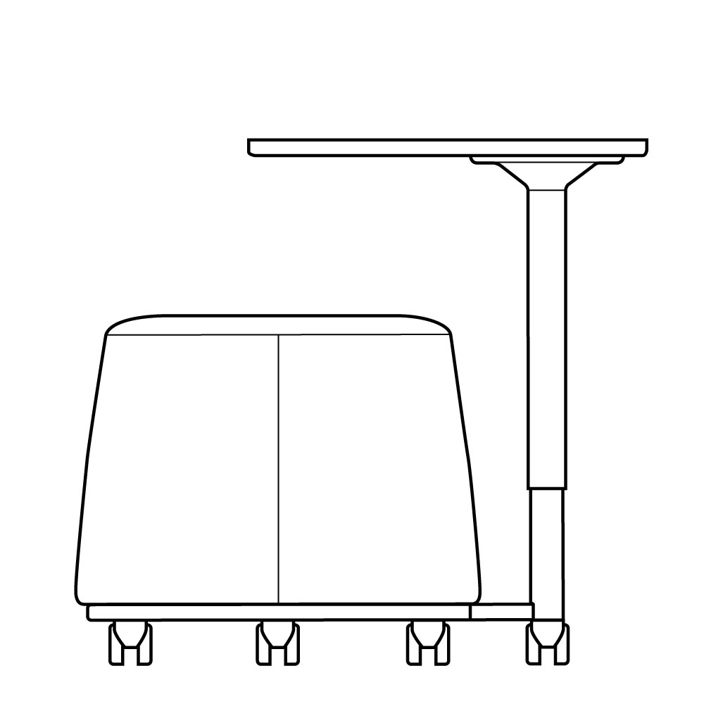 55MS - Caster Base with 55'' multi-surface casters