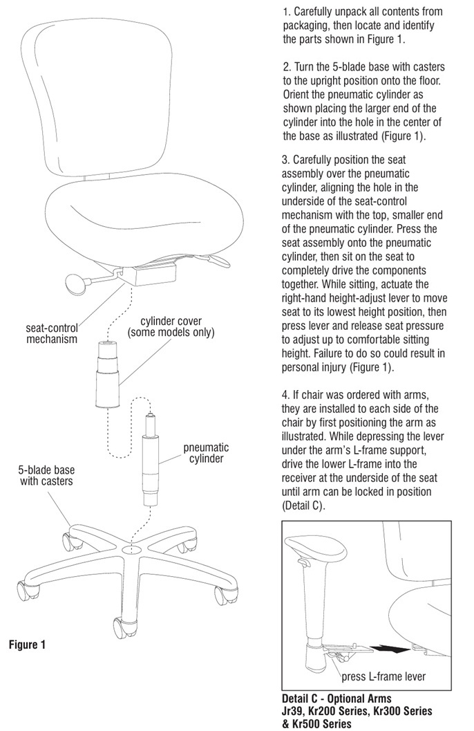 Assembly Instructions of Office Master 7878 Paramount Chair