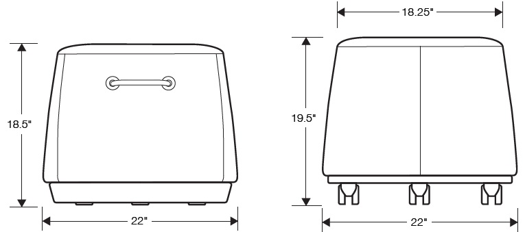 Technical drawing for Office Master PLT Pouf Plot Twist