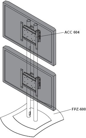 Peerless ACC604 Dual Stack Floor Stand Cartridge for FPZ600