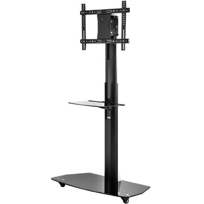 Peerless SC551GL SG5 Series Flat Panel Floor Cart for 42 to 56 inch Displays up to 91 lbs with Glass Base