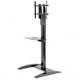 Peerless SS560G SmartMount Flat Panel Floor Stand with Glass Shelf