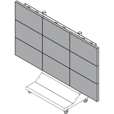 Peerless DS-VWC655-3x3 Digital Signage Video Wall Cart for 3x3 Configuration