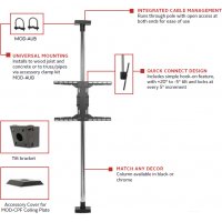 Peerless MOD-FCSKIT300 Modular Series Floor-to-Ceiling Kit up to 75"