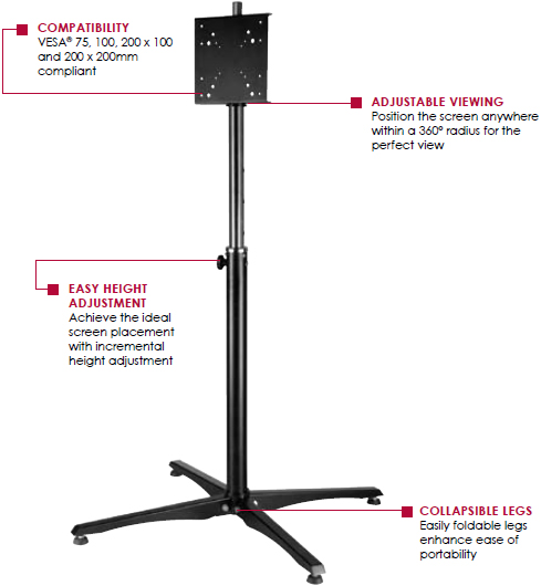 Peerless FPZ640 Height Adjustable Practico Portable Stand