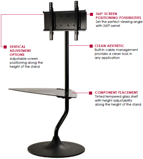 Peerless FPZ646 Stand for 32"-46" Displays up to 100 lbs
