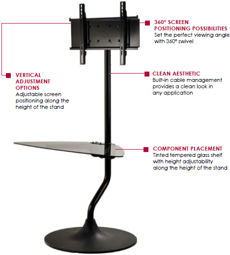 Peerless FPZ655 Flat Panel Stand for 32"-55" Displays up to 100 lbs