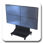 Premier MVWC-2X2 Universal Mobile 2x2 Video Wall Cart for 45"-60