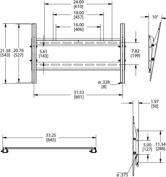 Premier P4263T Tilting Low-Profile Wall Mount