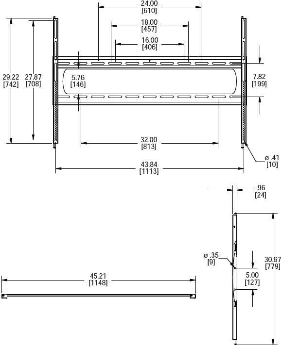 Premier P5080F Low-Profile Flat Wall Mount