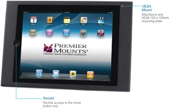 Premier IPM-100 Secure Protected VESA (100x100 mm) Mounting iPad Frame IPM100