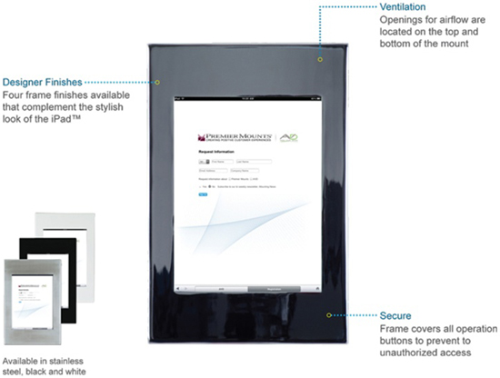 Premier IPM-700 Protected Fully Enclosed Mounting Frame for iPad