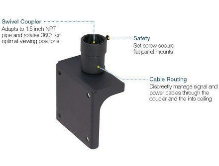 Premier PSD-S Ceiling Mount Single Display Adapter with 1.5" Swivel Coupler