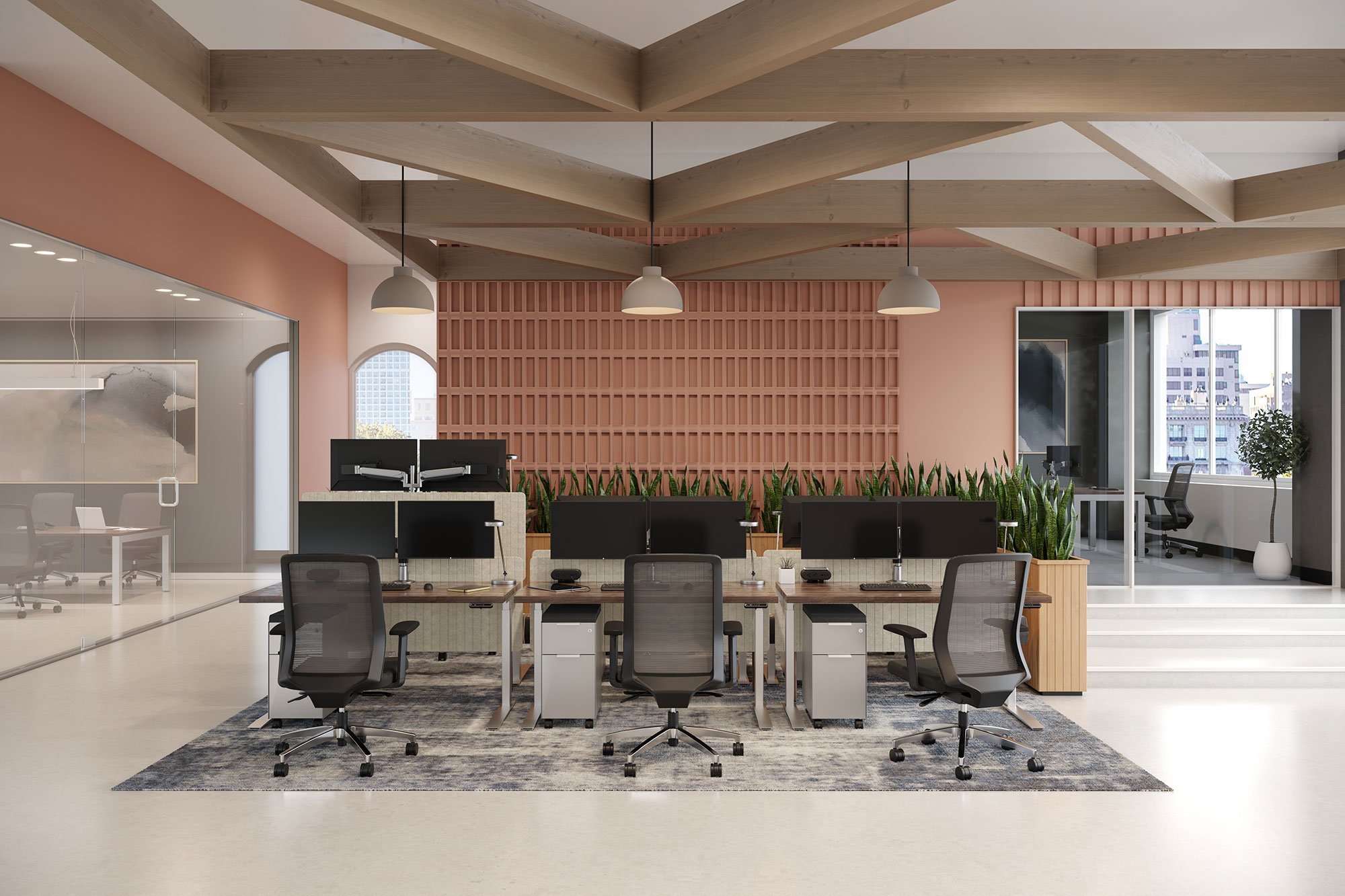 HAT Design Works S-Collection SE 2-Stage Electric Workstation 