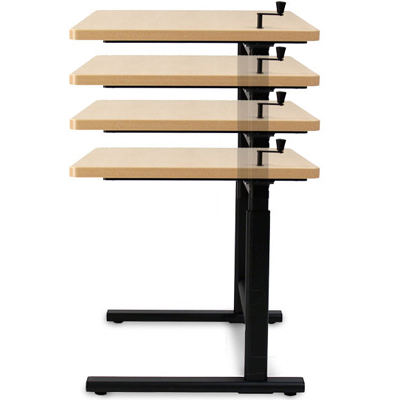SIS Move 1607 or 1609 Crank Single Surface Rectangle Height Adjustable Table and Ergonomic Desk