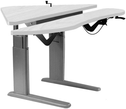 SIS Xtreme Crank Corner Bi-level Surface Height Adjustable Ergonomic Desk